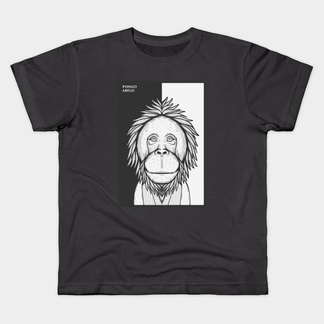 Sumatran Orangutan Kids T-Shirt by milhad